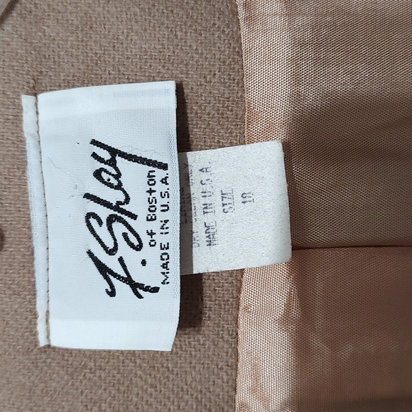 Tan 100% Wool F. Shay Blazer made in USA sz 18 - Picture 2 of 6